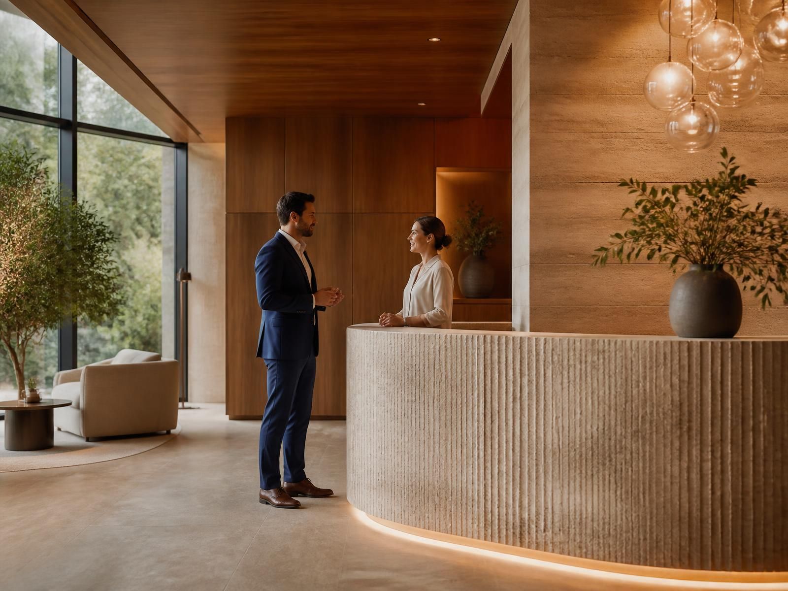 Modern private clinic interior with natural light